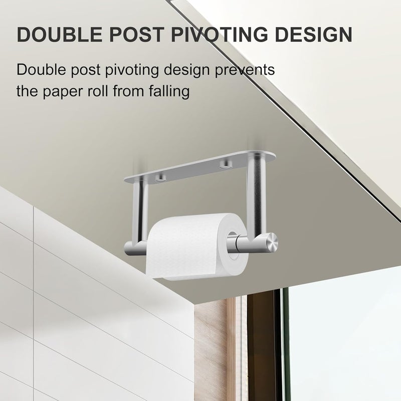 SetSail Toilet Paper Holder Adhesive or Screw-in Brushed Nickel Bathroom Toilet Paper Roll Holders Wall Mount Stainless Steel Tissue Holder for Bathroom Hardware Accessories - Image 5